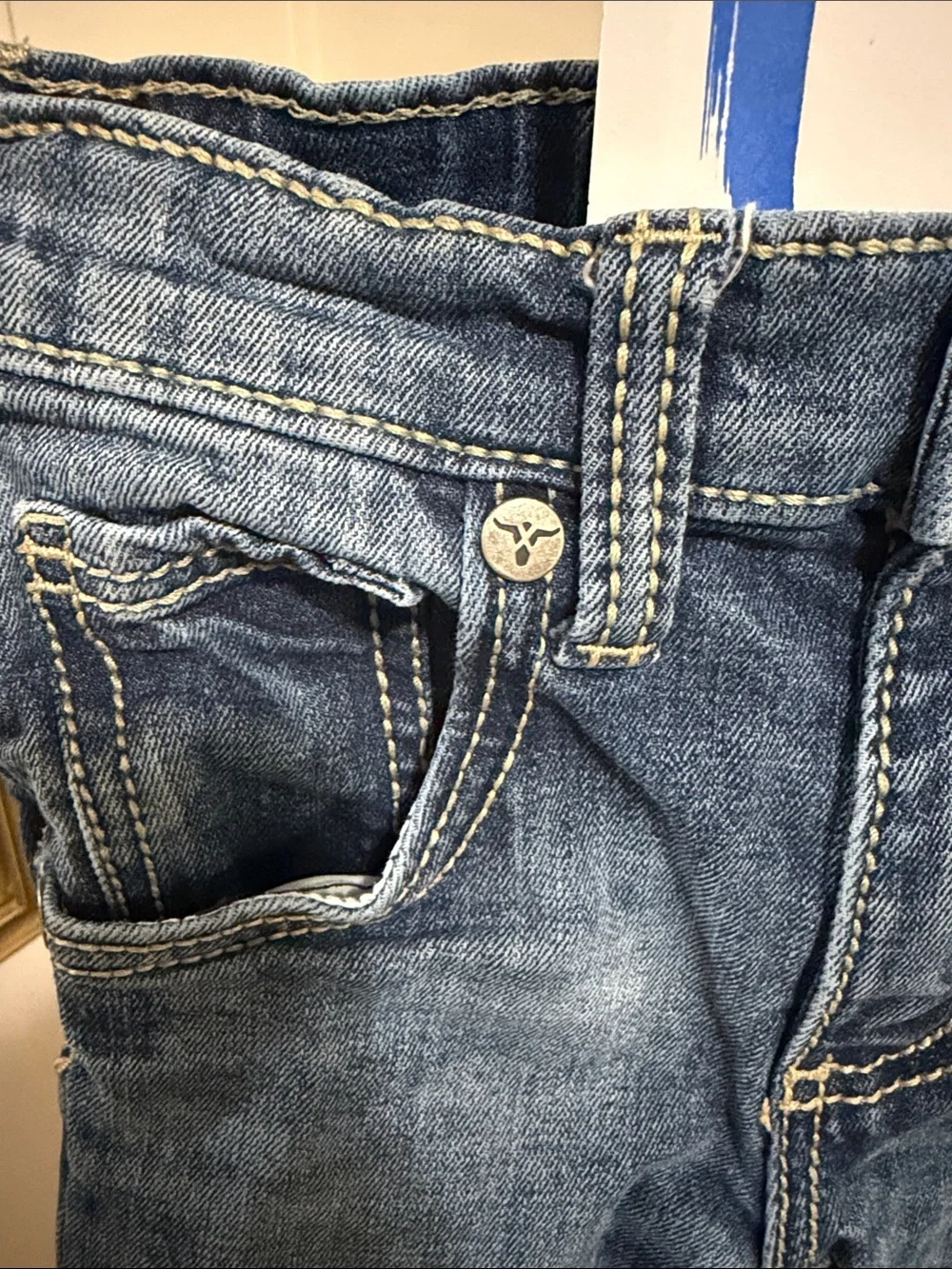Wrangler 20X Kids Blue Denim Jeans - 7 Slim